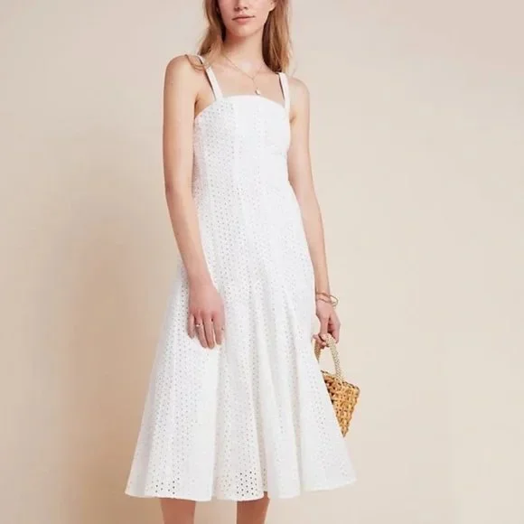 Anthropologie Esther Eyelet Midi Dress - Picture 1 of 9